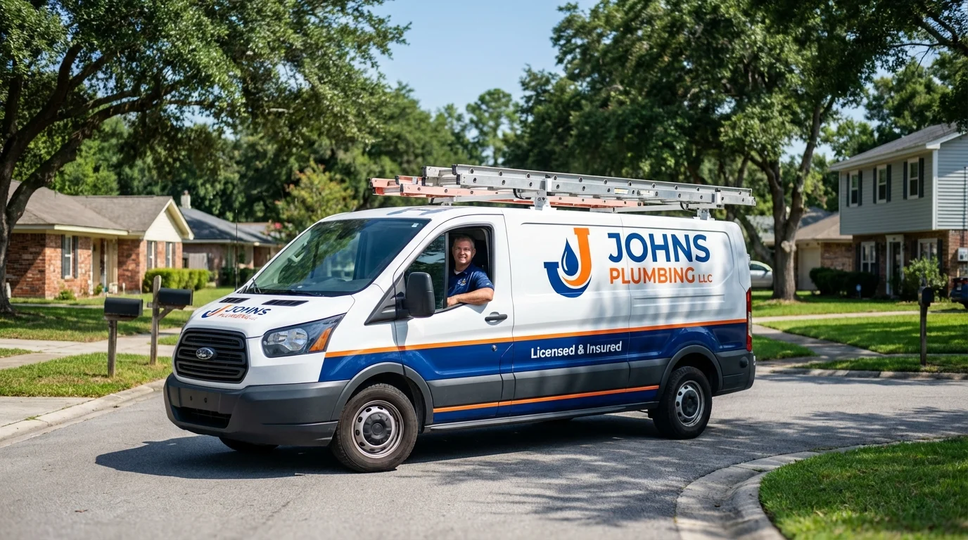 Johns Plumbing LLC service van in Delmont, PA